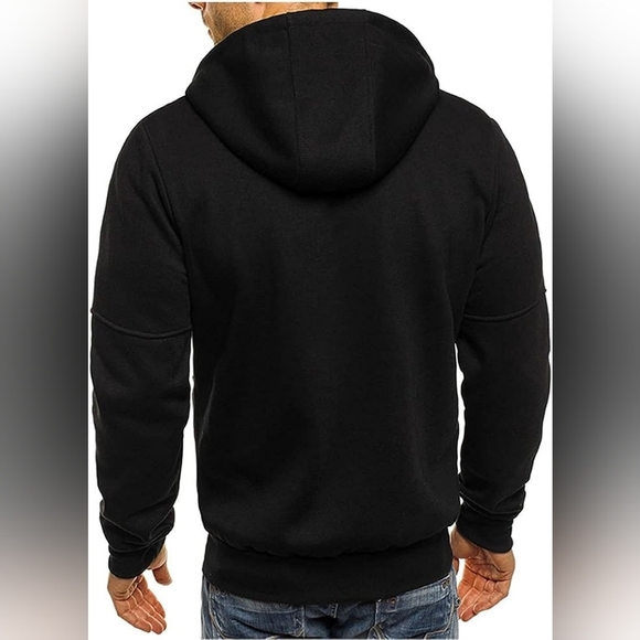 New Men's Full Zip Drawstring Hooded Sweater Multiple Sizes - Picture 3 of 6